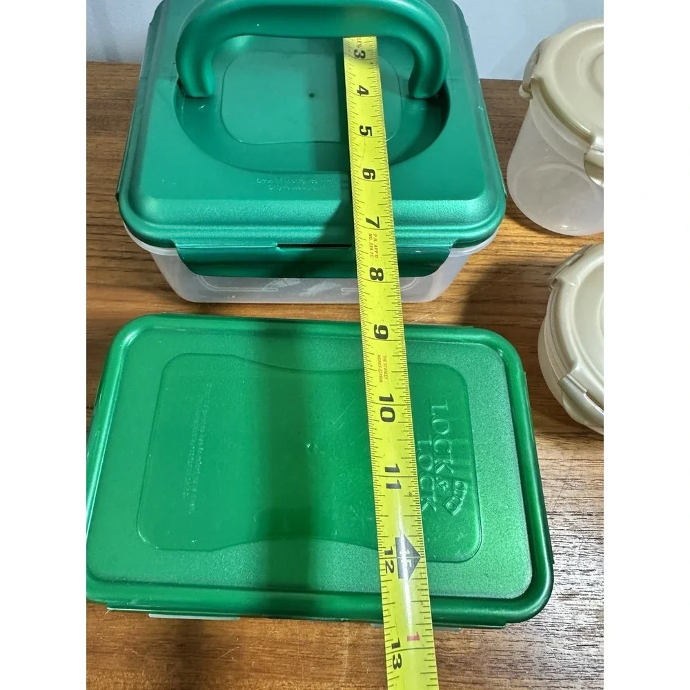 Lock N‎ Lock Set of 4 Nestable Containers, Green And Beige